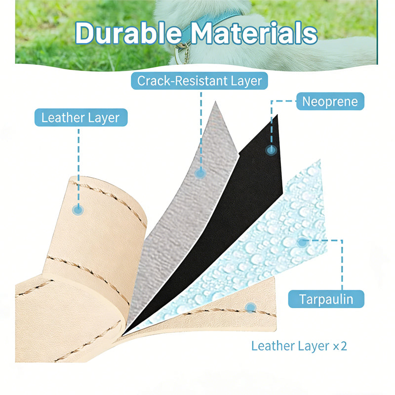 Diagram showing durable materials used in a product with labels on a white background.