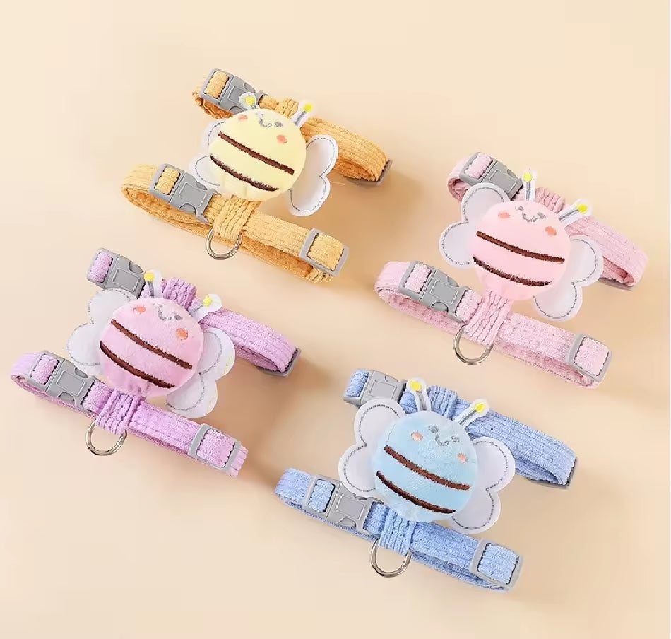 Set of cartoon monkey-themed dog collars on a beige background